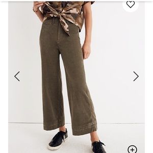 Madewell Emmett Wide-Leg Crop Pants in Velveteen